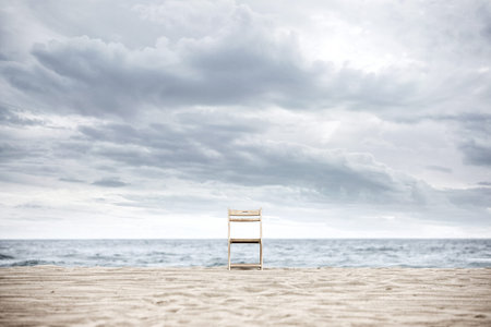 A chair on the beach.