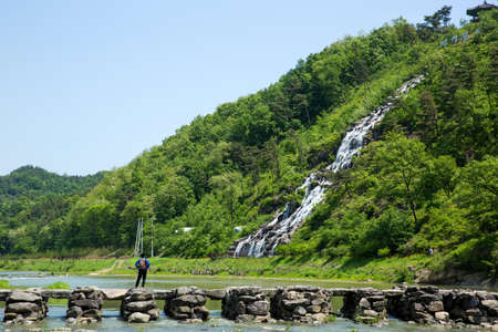Nonggyo Bridge of Jincheon is an old stone bridge in Korea.の写真素材