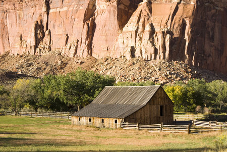 scenic view of Gifford farm in Capital Reef National Parkの写真素材