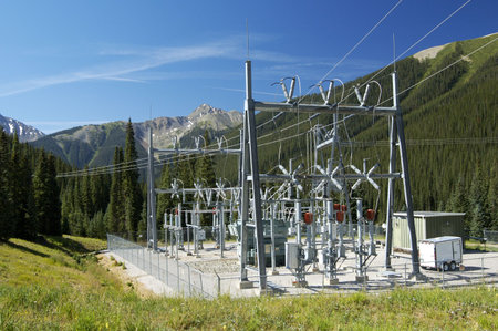 Electrical power substation in a power grid.