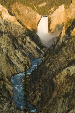 Yellowstone Falls on the Yellowstone River の写真素材