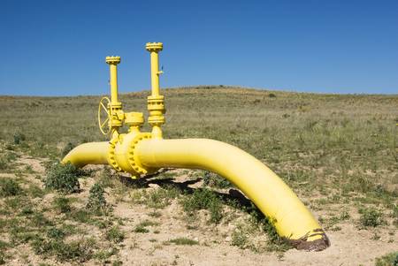 A petroleum pipeline in the Texas Panhandleの写真素材
