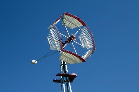 Antique windmill in Spearman, Texas.の写真素材
