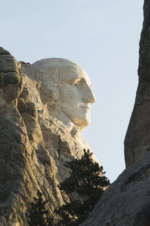profile view of George Washington on Mount Rushmore National Monument in the Black Hills of South Dakota.のeditorial素材