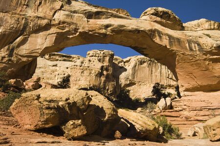 view of the Hickman Bridge in Capital Reef National Parkの写真素材