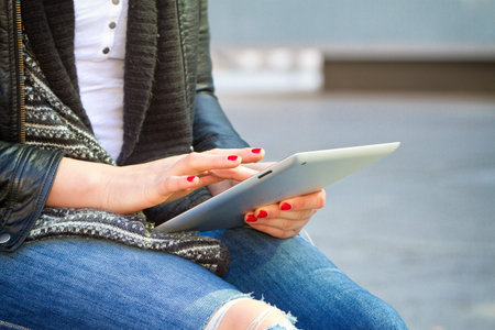 Girl with tablet
