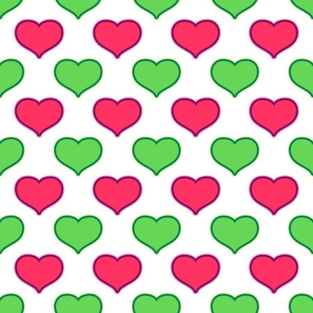 Pink and green hearts vectorial pattern のイラスト素材