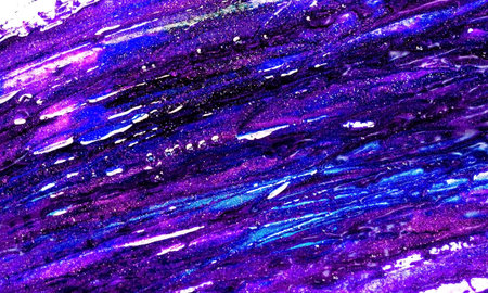 The poster. The texture of nail polish. Pink, blue and purple tones. abstract background. A...