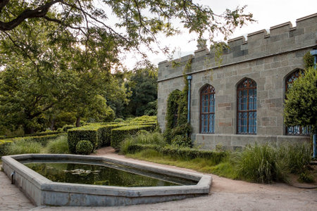 Vorontsov Palace, its details, interior and territory. Alupka, Republic of Crimea, Russiaのeditorial素材
