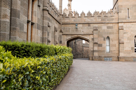 Vorontsov Palace, its details, interior and territory. Alupka, Republic of Crimea, Russiaのeditorial素材