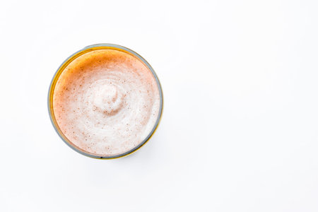 spa treatments. Container with natural scrub on a white background, top view. beauty and health...
