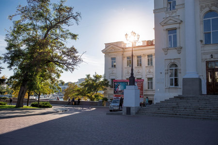 Sevastopol, Crimea, Russia. Sevastopol Academic Dance Theater named after VA Elizarov on Nakhimov...