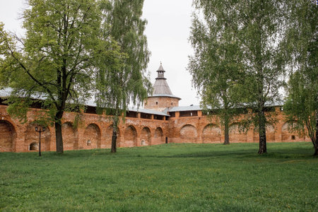 The walls and towers of the Zaraisk Kremlin. The history of medieval fortifications. The city of...