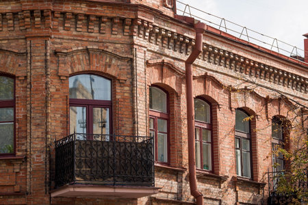 An old brick building on Liberation Street, 15 Minsk city. Belarusのeditorial素材