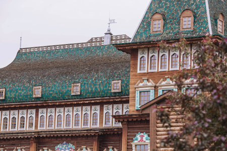 Urban landscape. A popular tourist attraction. The business card of Moscow. The wooden palace of...