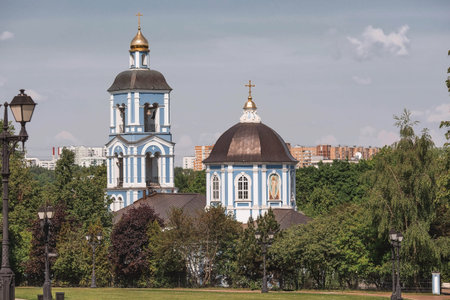 The Tsaritsyno Museum in the city. The business card of Moscow. The Church of the Icon of the Mother...