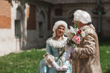 Reconstruction of the court ball of the mid-18th century of Her Imperial Majesty Catherine II in the Tsaritsyno Park in Moscow.のeditorial素材