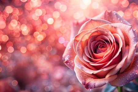 Background with a floral pattern of natural fresh pink roses. view from above. A festive banner.の素材