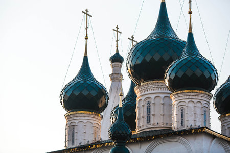 The Church of the Origin of the Precious Trees of the Holy Cross, in the city of Yaroslavl. Russia. Orthodoxy and religion.の写真素材
