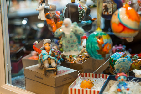 Christmas decorations. Soviet Christmas tree. Old retro cotton Christmas tree toy.の写真素材