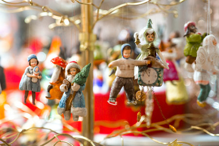 Christmas decorations. Soviet Christmas tree. Old retro cotton Christmas tree toy.の写真素材