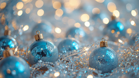 Happy New Year 2026. Beautiful Christmas background, banner made of glass Christmas balls.の素材
