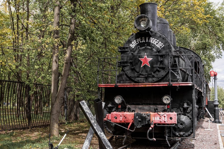 0-5-0 series "Eu" freight locomotive. Victory Museum on Poklonnaya Hill, "The Main Armaments of the Army". Russia, Moscow, May 10, 2024の写真素材