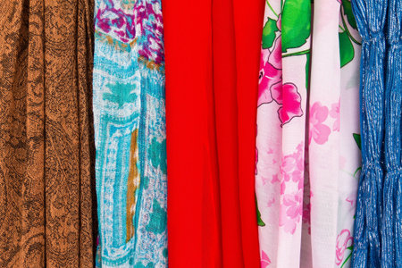 Varicolored texture of the fabric, the basis are scarves, stoles の写真素材