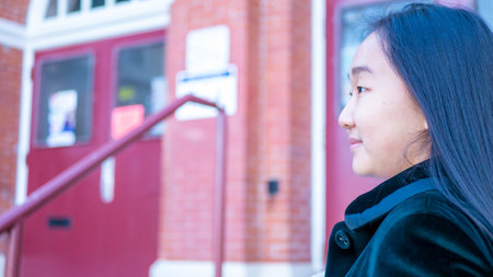 a woman with a smileの写真素材