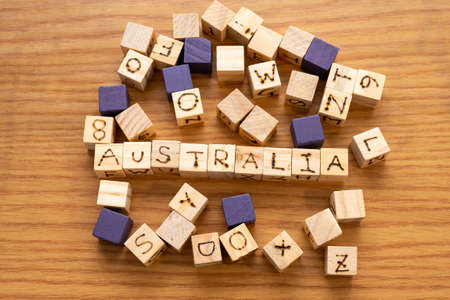Block handwriting and country name "Australia"の写真素材