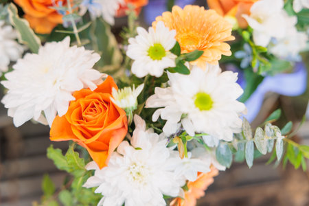 Bouquet of beautiful flowers in vase, stock photo imageの写真素材