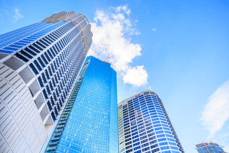 Brisbane, Australia - 05.05.2022: Skyscrapers in Brisbane's business districtの写真素材