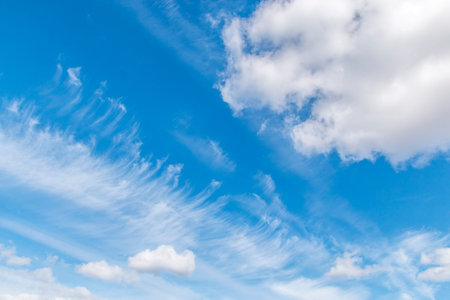 Blue sky with white clouds.on a clear day. soft clouds.