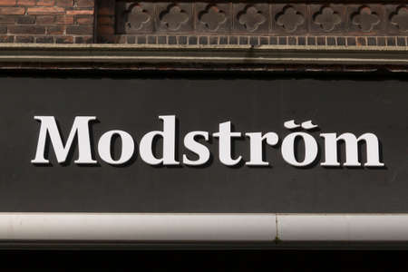 Aarhus, Denmark - 24 March 2020: The logo of the Modstrom building in Aarhus.のeditorial素材