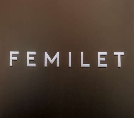 Aarhus, Denmark - 24 March 2020: The logo of the Femilet building in Aarhus.のeditorial素材
