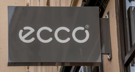 Aarhus, Denmark - 24 March 2020: The logo of the Ecco building in Aarhus.のeditorial素材