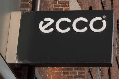 Aarhus, Denmark - 24 March 2020: The logo of the Ecco building in Aarhus.のeditorial素材