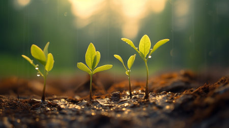 Photo for Green seedling illustrating concept of new life and investment in early spring - Royalty Free Image