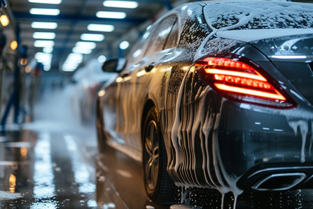 Car wash. Car wash in the car wash. Car wash.の素材