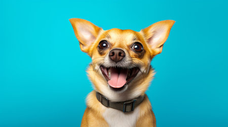 Cute chihuahua dog on color background, closeupの素材