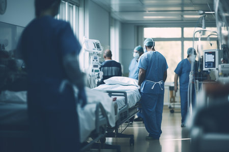 Surgeons in operating room at hospital. Medical healthcare and doctor staff service.の素材