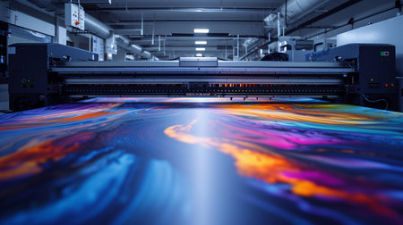 Printing machine in a modern printing factory. 3d rendering.の素材