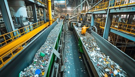 Production line of the plant for the production of household appliances. industrial backgroundの素材