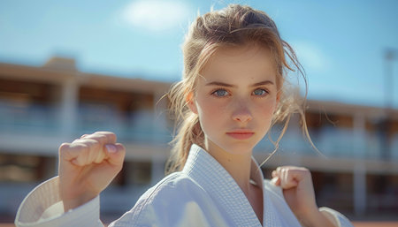 Portrait of a beautiful girl in a white kimono on the background of the seaの素材