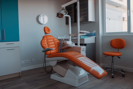Interior of a modern dental clinic. Dental chair and equipmentの素材