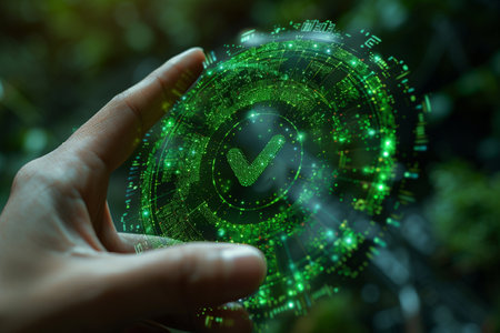Cyber security data protection business technology privacy concept on virtual screen.の素材