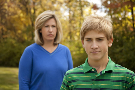 Mother and Son Frustratedの写真素材