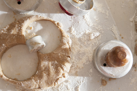 making donuts from scratchの写真素材