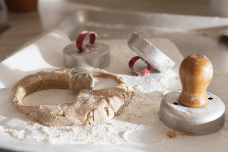 making donuts from scratchの写真素材