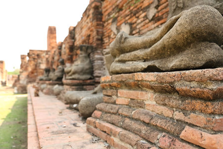 Destroyed Buddha Statuesの写真素材